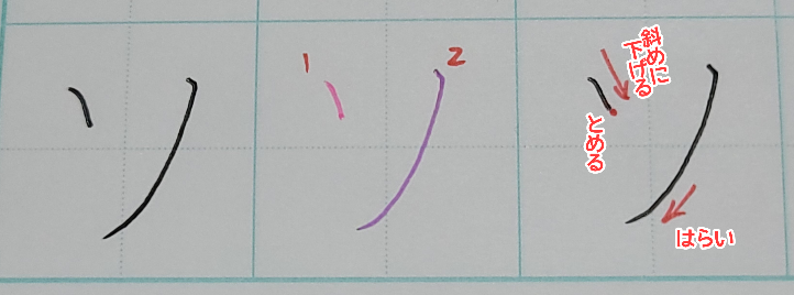 カタカナの『ソ』の書き方や書き順について